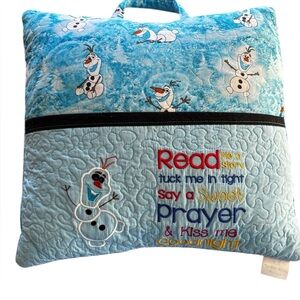 Handmade Reading Pocket Pillow, OLAF FROZEN